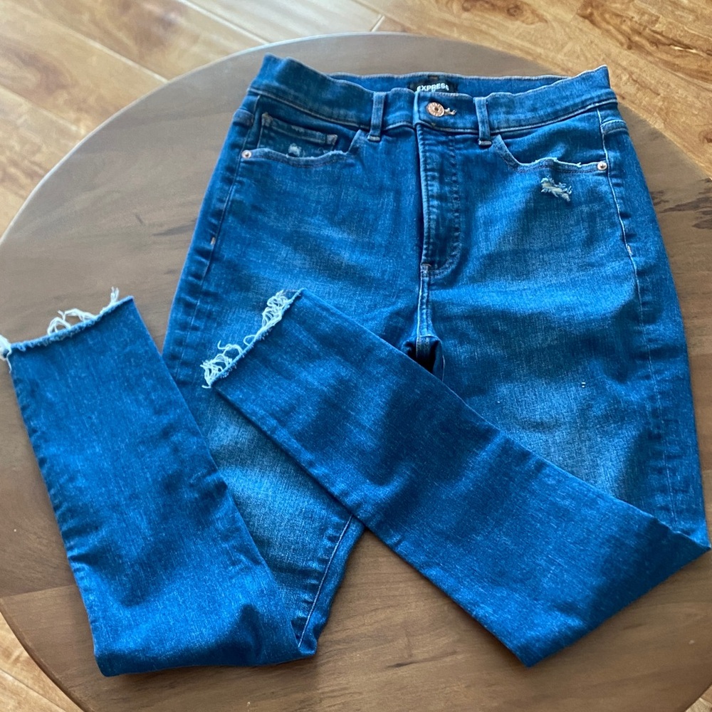 Blue Distressed Women's Jeans